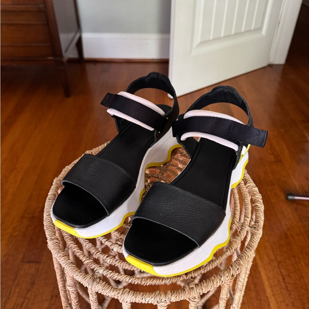 Sorel Black and Neon Sandals